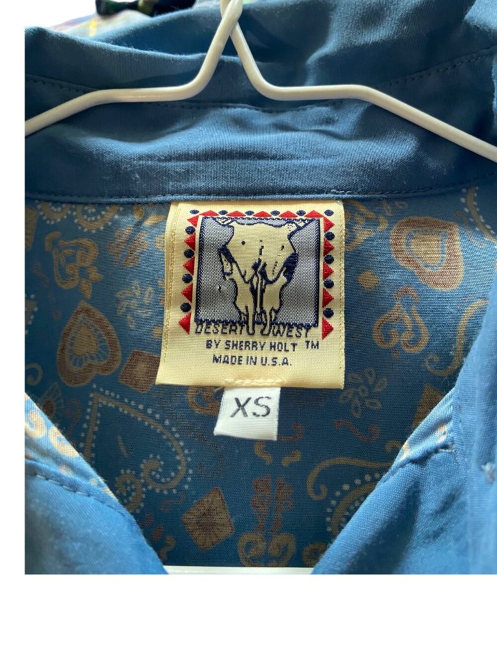 Vintage Desert West Button Down Western Shirt Blue Size XS Rodeo Country Spring - Picture 3 of 13